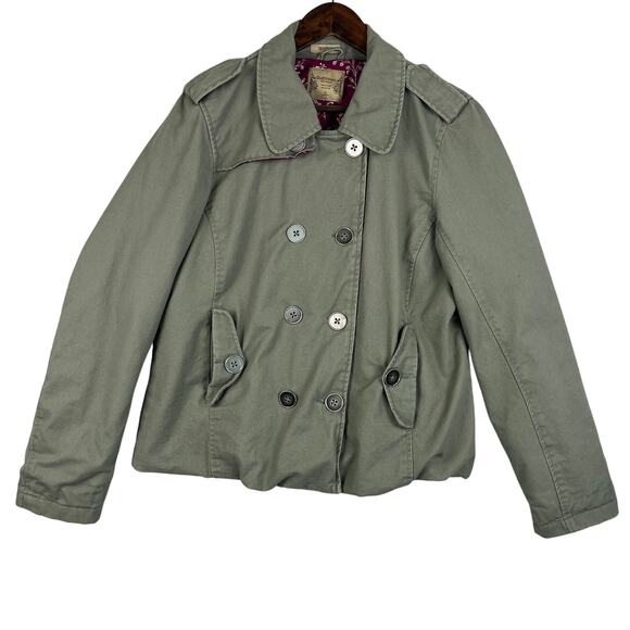 Ruffhewn Utility Jacket Women’s XL Green Double Breasted Military Style Lined - Picture 3 of 14